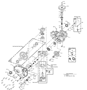 Hydro Tansmission Service Parts - Hydro-Gear 317-0410 (1733364) Diagram and Parts List for 1695071-1171HST 2006 Briggs and Stratton Snow Blower